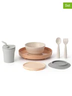 Sztućce dla dzieci - MINIWARE 7-częściowy zestaw "Little Foodie" w kolorze beżowo-szarym - miniaturka - grafika 1