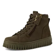 Botki damskie - Tamaris Damskie sztyblety Lace Boot Flat 1-25206-43, oliwkowy, 40 EU - miniaturka - grafika 1