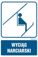 Systemy ekspozycyjne i znaki informacyjne - RD014 WYCIĄG NARCIARSKI, FN - FOLIA SAMOPRZYLEPNA; (500X750MM) - miniaturka - grafika 1