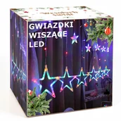 Girlandy - Gwiazdy Wiszące Lampki Choinkowe Kurtyna Led Sople - miniaturka - grafika 1