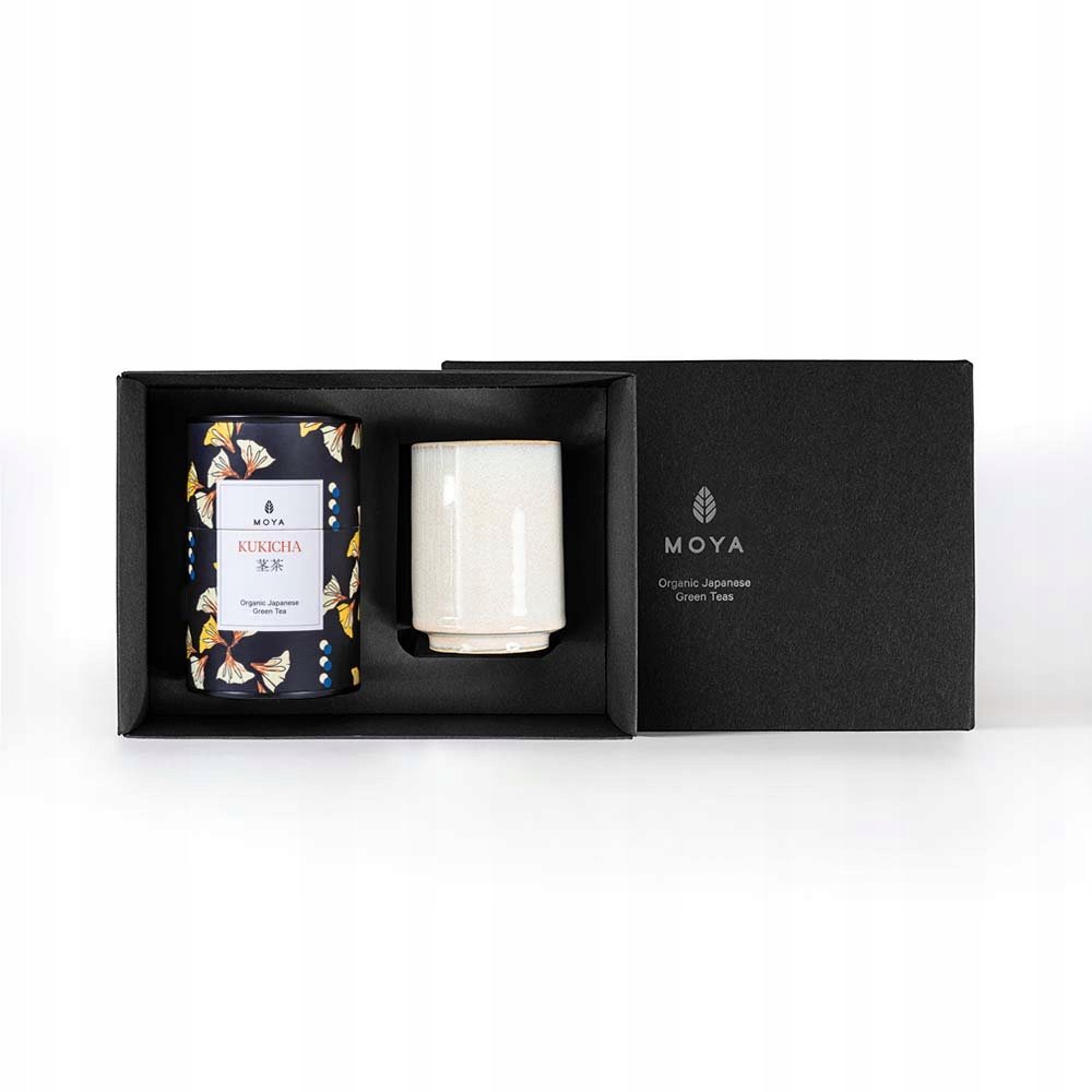 Zestaw prezentowy organiczna zielona herbata Moya Kukicha i kubek Josei