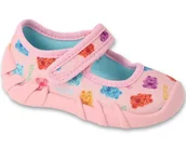 Buty dla dziewczynek - Kapcie Befado 109P268 baleriny dziecięce do przedszkola na rzepy różowe-22 - miniaturka - grafika 1