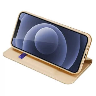 Dux Ducis Skin Pro kabura etui pokrowiec z klapką iPhone 13 mini złoty - Etui i futerały do telefonów - miniaturka - grafika 4