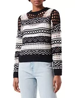 Swetry damskie - Desigual Sweter damski JERS_Stripes, czarny, L - miniaturka - grafika 1