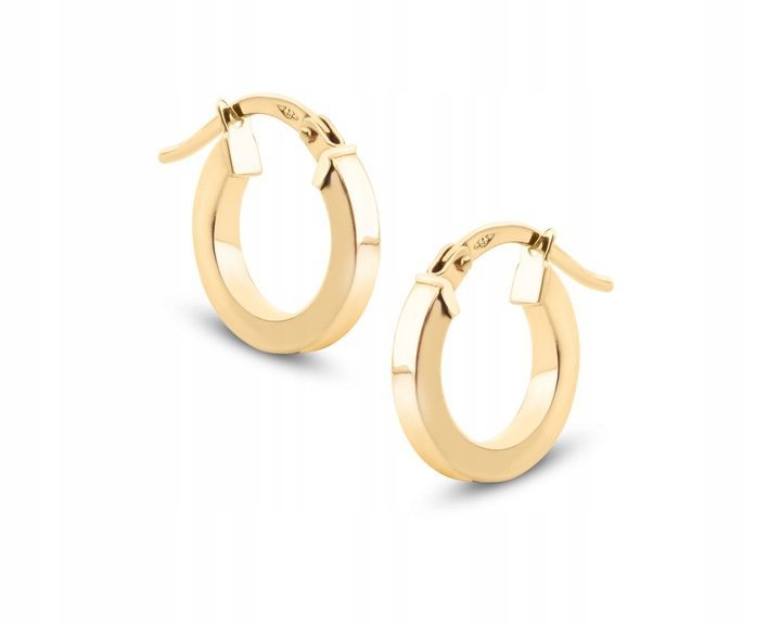 KLASYCZNE OKRĄGŁE ZŁOTE KOLCZYKI KÓŁECZKA NA ZATRZASK 14 MM 8KT 333