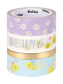 Zabawki kreatywne - Folia Taśmy klejące "Bees" ze wzorem - 4 x 5 cm - miniaturka - grafika 1