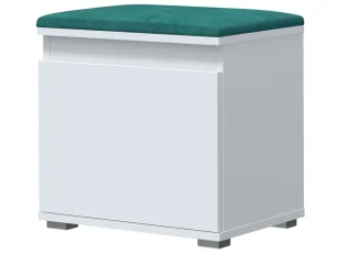 Minimalistyczna szafka na buty z siedziskiem biały + zielony G2-D00 - Szafki na buty - miniaturka - grafika 1