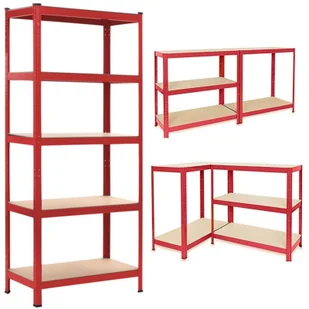 EXTRALINK REGAŁ MAGAZYNOWY METALOWY 180x90x40 CZERWONY - Księgarnia OUTLET - miniaturka - grafika 1