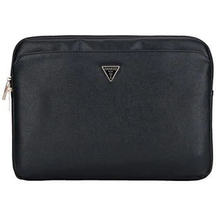 Torba Guess Sleeve 14" Grained Zipper Pocket Triangle Logo czarny - Torby na laptopy - miniaturka - grafika 1