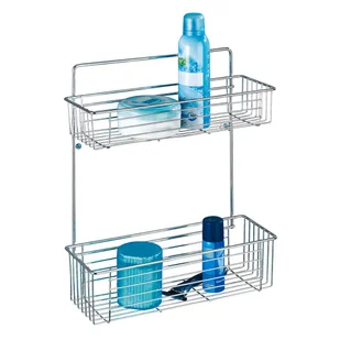 Wenko 15941100 wyłącznie półka ścienna awesta chrom 2 kosze, stal, 32 x 38 x 12 cm, chrom 15941100 - Półki łazienkowe - miniaturka - grafika 1
