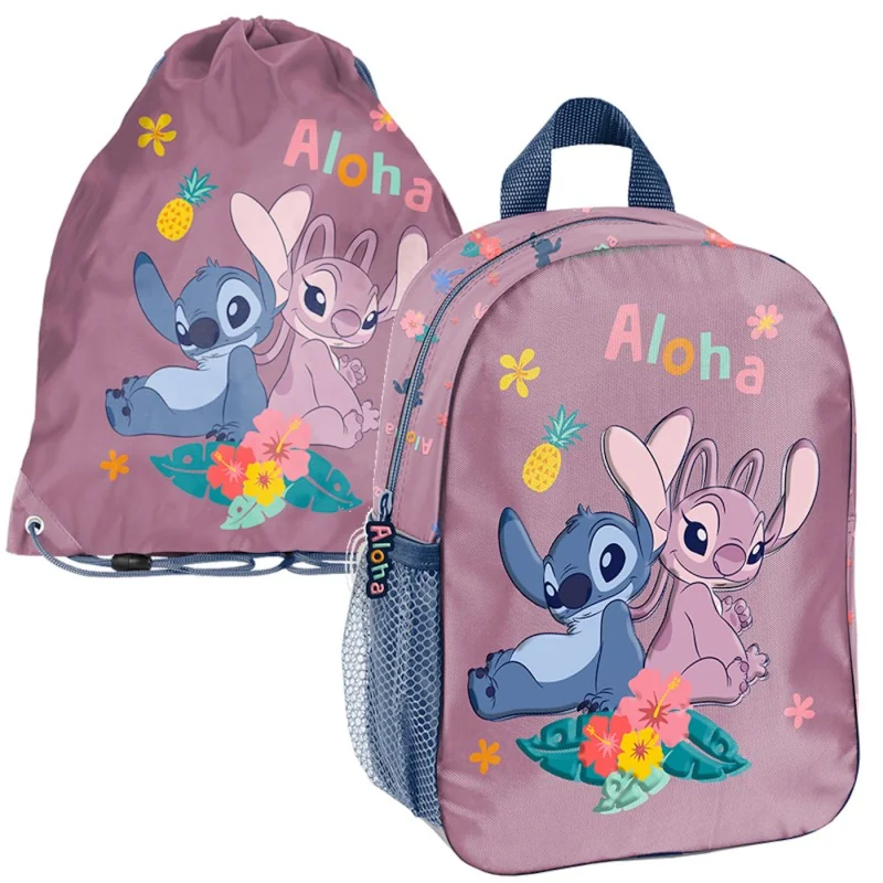 ZESTAW przedszkolny plecak 3D worek Disney Lilo i Stitch Aloha