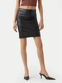 Spódnice - Vero Moda Spódnica z imitacji skóry Olympia 10274454 Czarny Slim Fit - miniaturka - grafika 1
