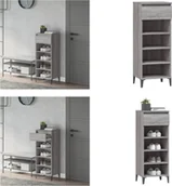 Szafki na buty - vidaXL Stojak na buty szary Sonoma 40x36x105 cm Materiał drewnopochodny - Stojak na buty - Półki na buty - Przechowywanie butów - Szafka na buty - miniaturka - grafika 1