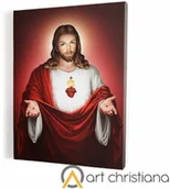 Ikony i obrazy sakralne - Obraz religijny Serce Jezusa, płótno canvas - miniaturka - grafika 1