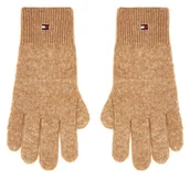 Rękawiczki - Rękawiczki Damskie Tommy Hilfiger Flag Fluffy AW0AW17797 Beżowy - miniaturka - grafika 1