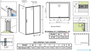 Radaway Premium Pro Black Kdj kabina 150x90cm prawa szkło przejrzyste 1015150-54-01R/1016090-54-01 - Kabiny prysznicowe Radaway Premium Pro Black Kdj kabina 150x90cm prawa szkło przejrzyste 1015150-54-01R/1016090-54-01 - Kabiny prysznicowe - miniaturka - grafika 2