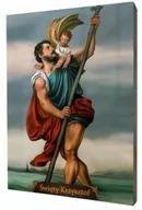 Ikony i obrazy sakralne - Święty Krzysztof, obraz na desce lipowej - miniaturka - grafika 1