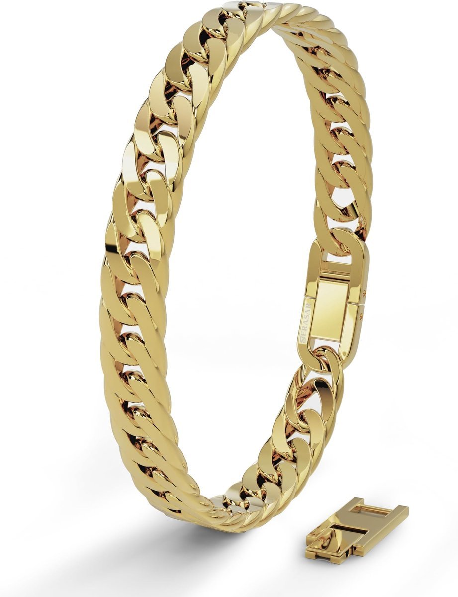 Złoty bransoletka stal nierdzewna SERASAR 23cm