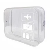 Akcesoria podróżnicze - Kosmetyczka podróżna z certyfikatem TSA Approved 3-1-1 na płyny kosmetyki do samolotu bagażu podręcznego na lotnisko 1L (Biały) - miniaturka - grafika 1