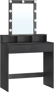 Toaletka z lustrem i oświetleniem led czarna nowoczesna - Toaletki - miniaturka - grafika 1