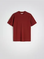 Koszulki męskie - Reserved - Bawełniany t-shirt regular - bordowy - miniaturka - grafika 1