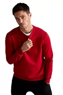 Swetry męskie - DeFacto Sweter z długim rękawem męski - okrągły dekolt bluza męska (czerwona, XL), czerwony, XL - miniaturka - grafika 1