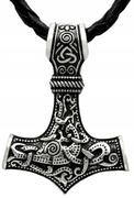 Łańcuchy męskie - Naszyjnik Męski Srebrny Młot Thor Mjolnir Celtic - miniaturka - grafika 1