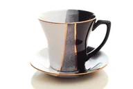 Filiżanki - FILIŻANKA SPODEK MAJA TRIO MIEROSZÓW CZARNO BIAŁA - miniaturka - grafika 1