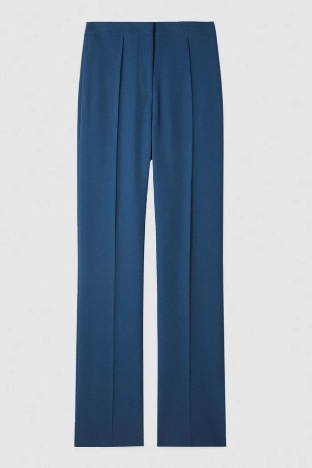 pantalone in wiskoza damskie niebieski