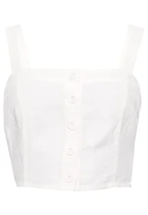 Superdry top damski enden linen, kość słoniowa (Chalk White Fu4), XXS - Koszulki i topy damskie - miniaturka - grafika 1