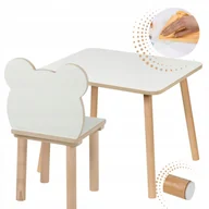 Zestawy mebli dla dzieci - Stolik i krzesełko dla dzieci 50 x 60 x 47cm zestaw mebli MDF + drewno - miniaturka - grafika 1