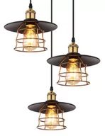 Lampy sufitowe - Globo Viejo 15086-3BH lampa wisząca zwis 3x60W E27 czarna/miedziana - miniaturka - grafika 1