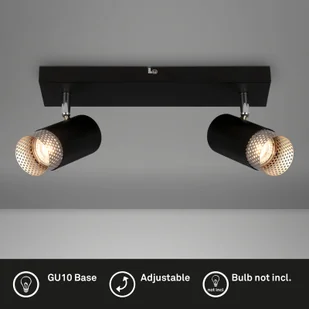 Briloner Reflektor sufitowy Plek GU10 czarny/srebrny 2-punktowy - Lampy sufitowe - miniaturka - grafika 3