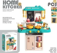 Zabawki AGD - 1PUNKT Kuchnia Aneks Kuchenny z Funkcją Świateł 43el. Niebieska - miniaturka - grafika 1