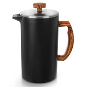 Zaparzacze i kawiarki - Orion Dzbanek stalowy zaparzacz z tłokiem do zaparzania kawy herbaty ziół black 1,1 l O-156004 + O-156004 - miniaturka - grafika 1