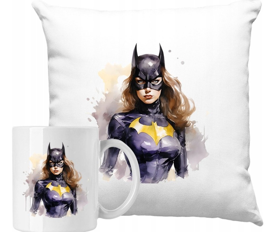 ZESTAW PODUSZKA + KUBEK Batgirl Marvel Pomysł Na Prezent +IMIĘ #2