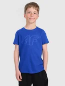 Koszulki dla chłopców - 4F T-shirt regular z nadrukiem chłopięcy - niebieski 152 (11-12 lat) - miniaturka - grafika 1