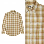 Koszule męskie - Wrangler 1 POCKET SHIRT Dijon BAWEŁNIANA KOSZULA W KRATĘ REGULAR FIT M - miniaturka - grafika 1