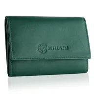 Portfele - Skórzany portfel damski, BETLEWSKI, ciemnozielony - miniaturka - grafika 1