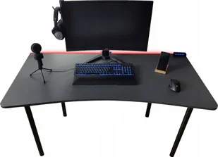 Biurko Zdesk CC-710B-Po/B-LH Grafitowe 138 cmx68 cm - Biurka gamingowe - miniaturka - grafika 1