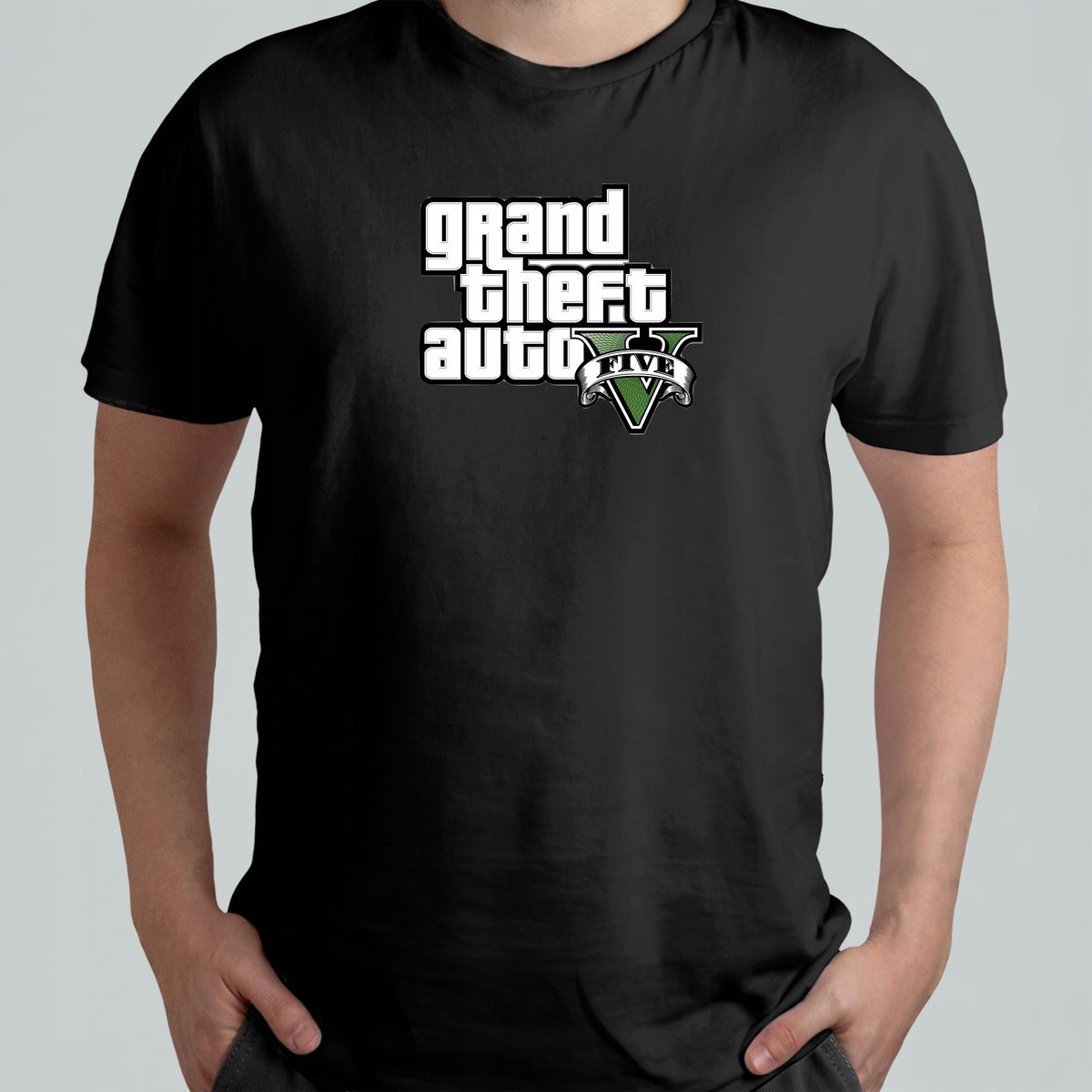 Czarna Koszulka T-shirt Grand Theft Auto V Gta L
