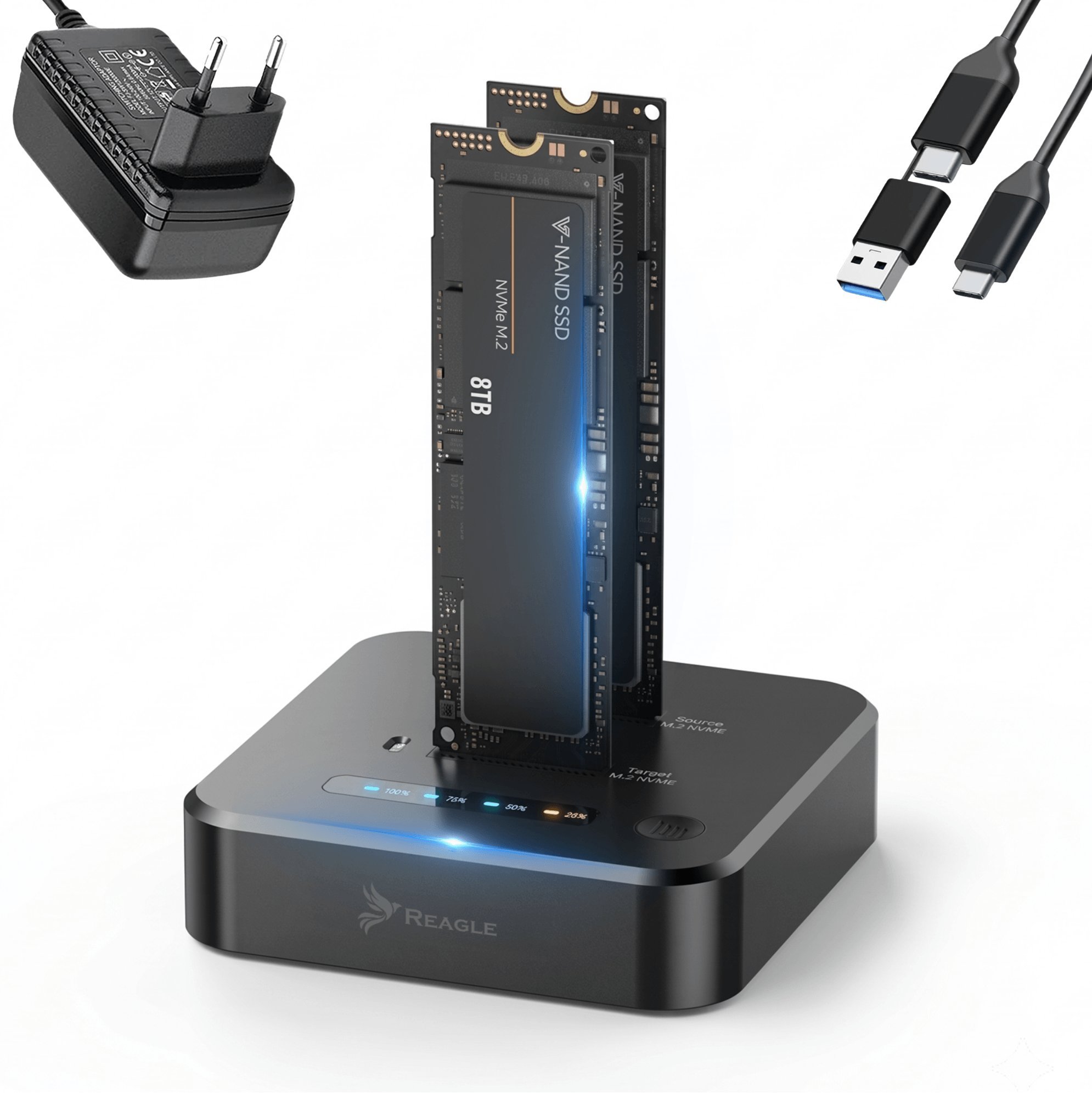 Kieszeń Reagle ADAPTER SSD M2 NVMe PCIe KIESZEŃ DYSKU STACJA KLONUJĄCA M.2 USB-C 10 Gbps REAGLE