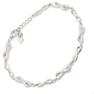 Bransoletki - Srebrna Bransoletka pleciona nieskończoność - miniaturka - grafika 1