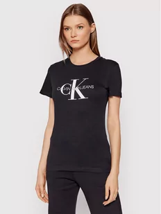 Calvin Klein Jeans T-Shirt Core Monogram Logo J20J207878 Czarny Regular Fit - Koszulki i topy damskie - miniaturka - grafika 1