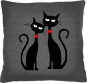 Kołdry i poduszki dla dzieci - Bertoni-arco Poduszka - CZARNE KOTY 40x40 cm - miniaturka - grafika 1