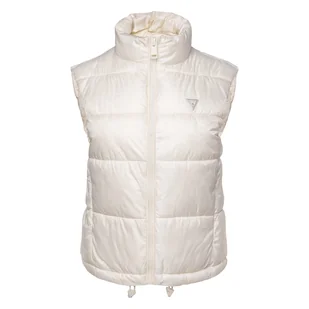Damska Kamizelka pikowana GUESS NEW 4G LOGO PADDED VEST W4YL15WGAL2-G1E0 – Beżowy - Kamizelki damskie - miniaturka - grafika 1