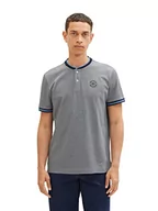 Koszulki męskie - TOM TAILOR Męska koszulka polo, 1036325, 30895-granatowa, offwhite two tone, XXL, 30895 - Navy Offwhite Two Tone, XXL - miniaturka - grafika 1