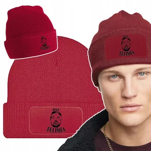 Ciepła Zimowa Czapka Czerwona FELISHA ZABAWNE Wz - Czapki damskie - miniaturka - grafika 1