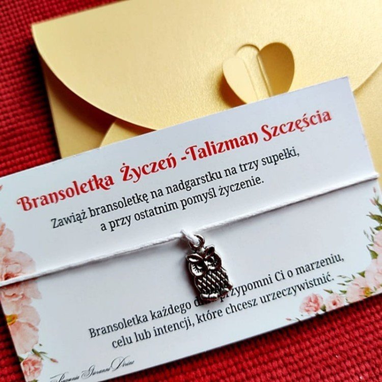 SOWA Sówka Bransoletka Życzeń Talizman Szczęścia/GiovanniDivine