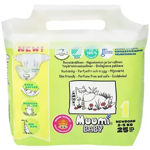 Daltra sp. z o.o. Daltra sp z o.o Muumi Baby pieluchy NewBorn 2-5 kg 25 sztuk 0000000 - Pieluchy dla dorosłych - miniaturka - grafika 1